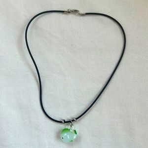Glass whale necklace